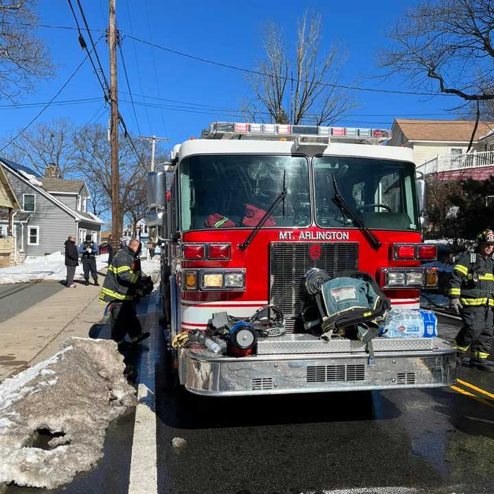 Firefighters battled a two-alarm blaze in Mt. Arlington.