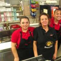 <p>Some of the staff at Bagel Train in Suffern.</p>