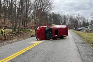 Vehicle Rollover Briefly Shuts Down Road In Carmel