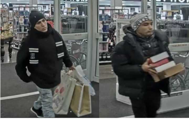 Two men brandished a boxcutter while stealing items from Sephora.