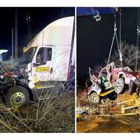 <p>Hasbrouck Heights firefighters were assisted by their Wood-Ridge colleagues in freeing the female driver following the crash behind the Bendix Diner shortly before 9:30 p.m. Sunday, March 17.</p>