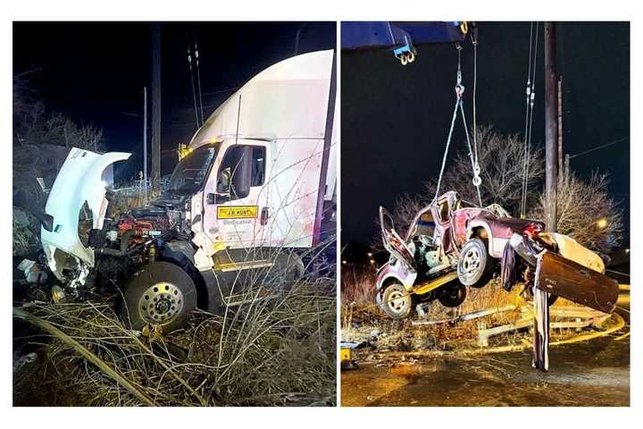 HEROES: Firefighters Free Trapped Driver After Tractor-Trailer, Pickup Collide On Route 17