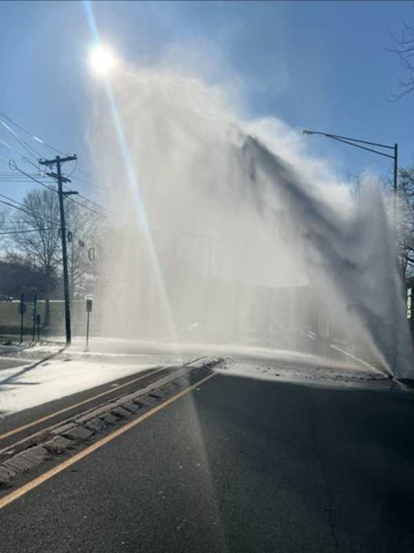 Water Gushes As Crews Work To Repair Main Break (PHOTO)