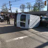 Van Knocked On Its Side In Hackensack Crash