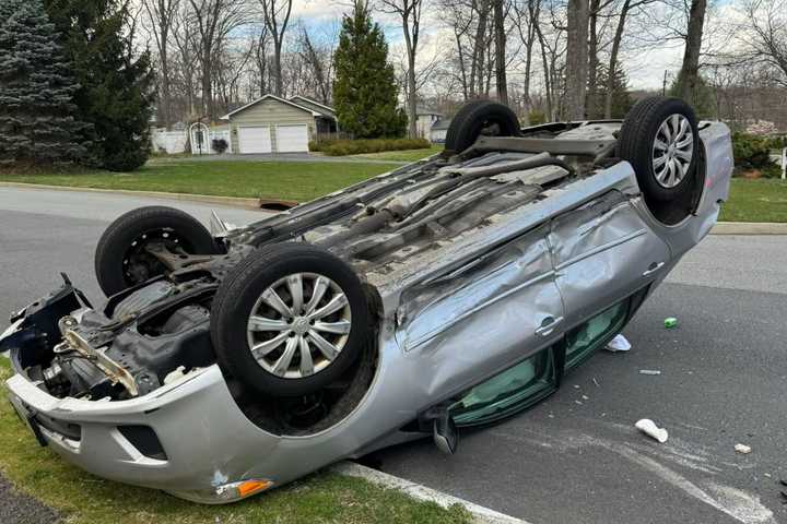 Vehicle Overturns In Parsippany: Mount Tabor FD