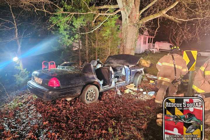 Woman Extricated, Airlifted To Trauma Center After Crashing Into St. Mary's County Tree