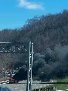 Truck Bursts Into Flames On I-80: Allamuchy FD