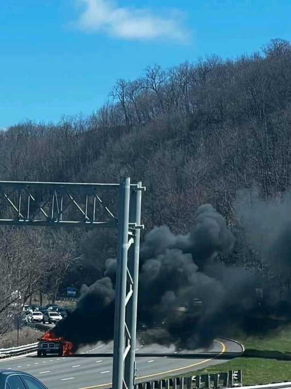 Truck Bursts Into Flames On I-80: Allamuchy FD