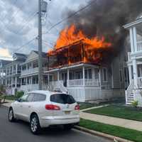 <p>A house fire on Simpson Avenue in Ocean City, NJ, on Monday, Apr. 15, 2024.</p>