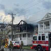 <p>A house fire on Simpson Avenue in Ocean City, NJ, on Monday, Apr. 15, 2024.</p>