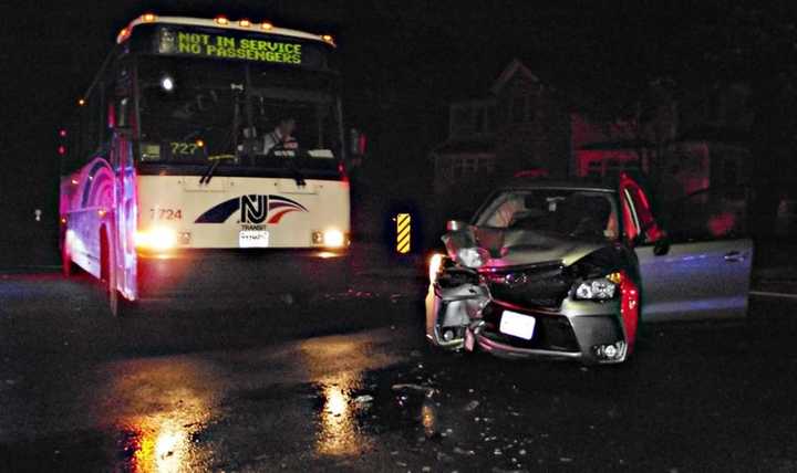 A tow truck removed the heavily-damaged compact SUV.