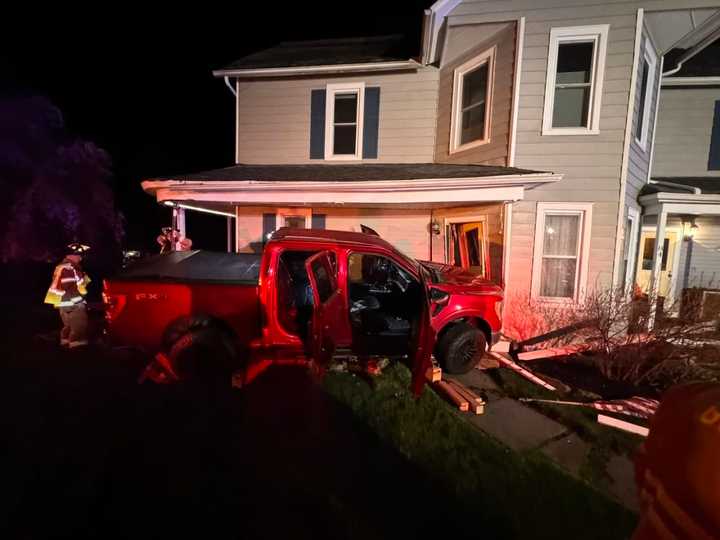 A car crashed into a home in Hampton.