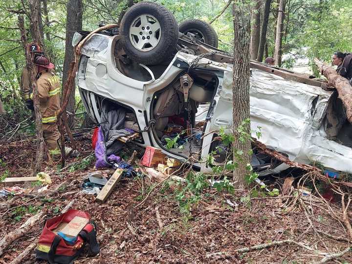 The driver was airlifted to an area hospital following the crash in Charles County.&nbsp;