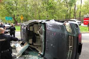 Driver Rescued From Flipped Car On Route 9D In Cold Spring