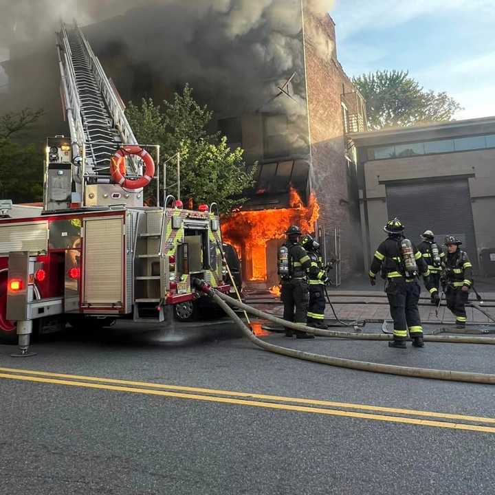 A four-alarm fire in Elizabeth.