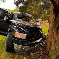 <p>Firefighters respond to a pickup that crashed into a tree in Marmora, NJ.
  
</p>