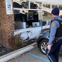 <p>The impact caused severe structural damage to the Chase Bank branch on Godwin Avenue in Ridgewood.</p>