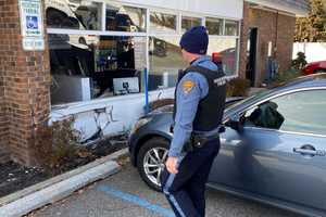 Sedan Slams Into Ridgewood Bank