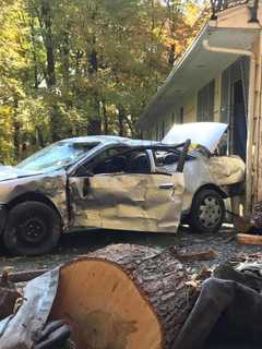 Car Hits Pole Then Crashes Into Rockland House