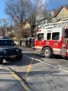 Peekskill Firefighters Battling House Fire