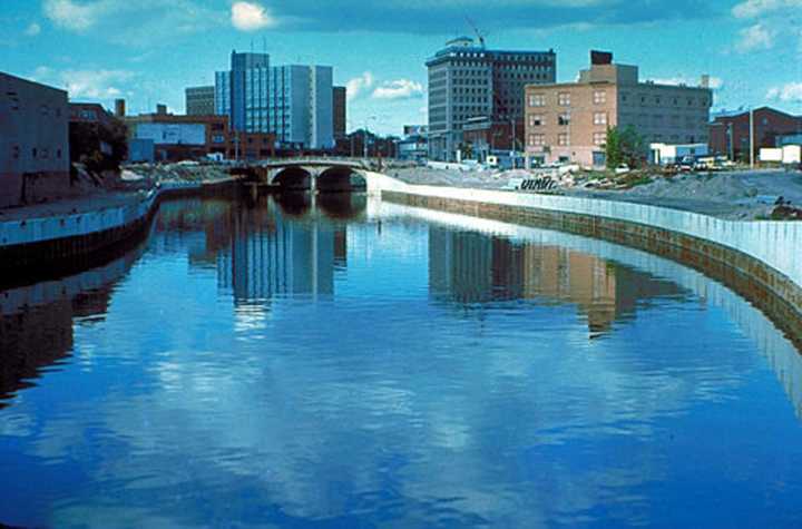 Flint River in Downtown Flint, Mich., circa 1979