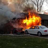 <p>A cat was rescued during a garage fire in Trumbull.</p>