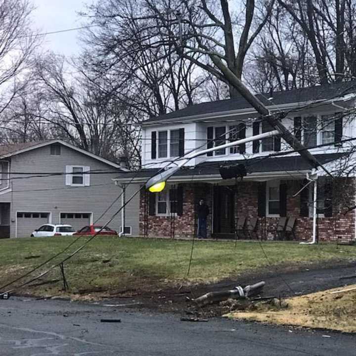 A driver took out a utility pole in New Hempstead.