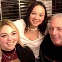 <p>Mike Mancinelli with daughters Nikki and Paula.</p>