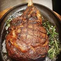 <p>Let&#x27;s Meat: 35-day dry-aged tomahawk ribeye</p>