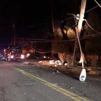 <p>Drunk driver hit and damaged utility pole at Shuart Road and Eton Place intersection</p>