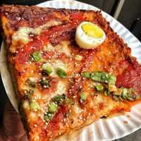 <p>Ramen Pizza from Tony Boloney&#x27;s</p>