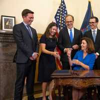 <p>Gov. Kathy C. Hochul with her family.</p>