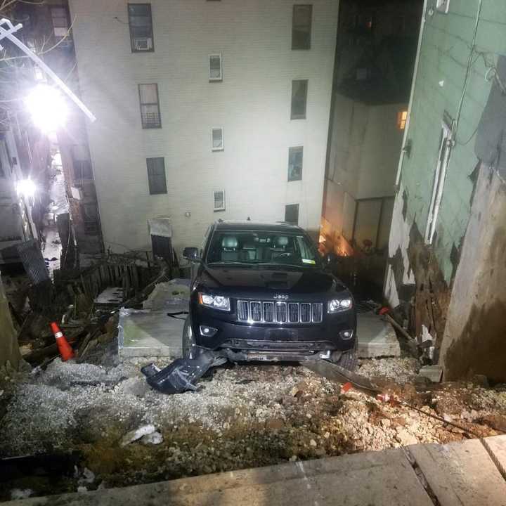 A retaining wall collapsed on Landscape Avenue into Bruce Avenue in Yonkers.