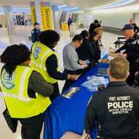 <p>Port Authority police &quot;Coffee With A Cop&quot; at Newark International Airport.</p>