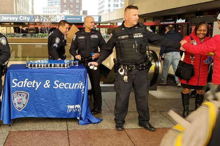 Commuters, Others Warm Up With Port Authority Police At 'Coffee With A Cop'