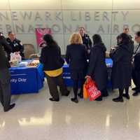 <p>Lines were long at Newark Airport, but not for the usual reason.</p>