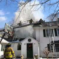 <p>Three fire departments responded to a house fire in Montebello.</p>