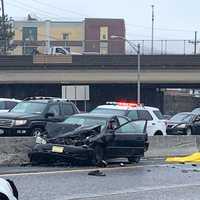 <p>Westbound Route 80 was closed at the scene of the crash.</p>