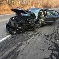 <p>A woman was killed in a serious two-vehicle crash that has shut down Route 304 in New City.</p>