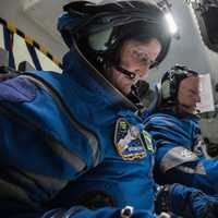 <p>Astronauts Sunita Williams and Butch Wilmore in the Starliner simulator at NASA’s Johnson Space Center in November 2022.
  
</p>