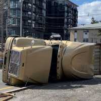 <p>At the scene of the eastbound Route 80 ramp crash in Hackensack.</p>