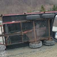 <p>The toppled trailer.</p>