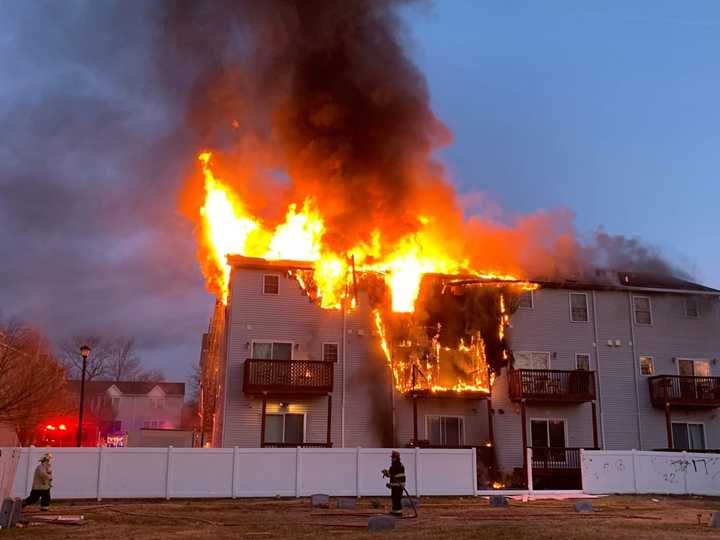 At the scene of the early-morning townhouse condo fire on Home Place in Lodi on Tuesday.