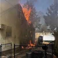 <p>At the two-alarm fire on Bender Road in Waldwick.</p>