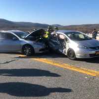 <p>A four-vehicle crash is backing up traffic in Woodbury.</p>