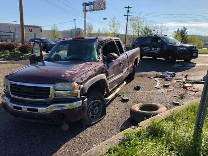 The truck involved in two crashes.