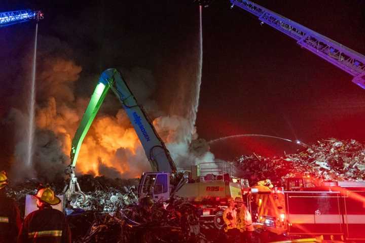 Worcester Firefighters Battle Blaze For Hours At Recycling Center