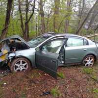 <p>Ramapo police found a vehicle crash, but no driver or license plate.</p>