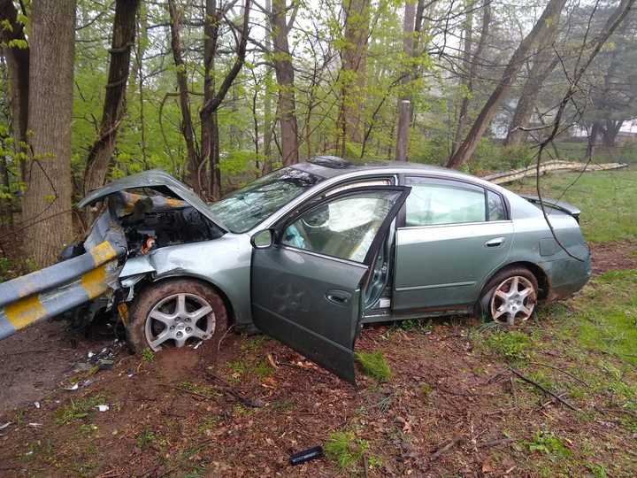 Ramapo police found a vehicle crash, but no driver or license plate.