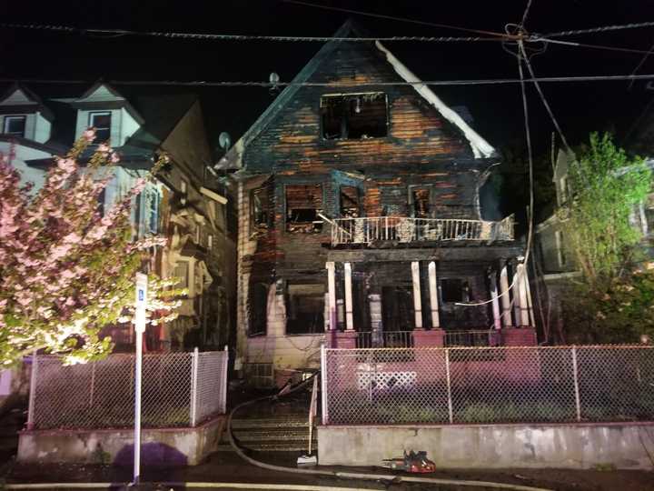 Aftermath of fire at 650 East 26th Street in Paterson.